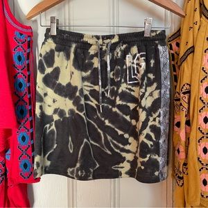 LF Black and Cream Tie-Dye Skirt